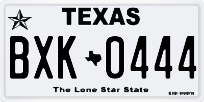 TX license plate BXK0444