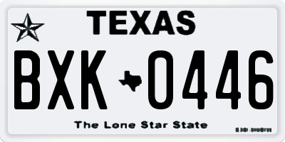 TX license plate BXK0446