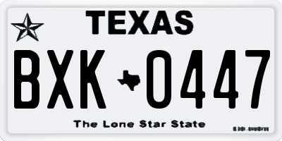TX license plate BXK0447