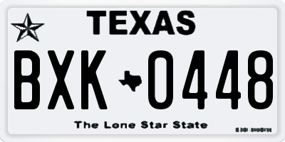 TX license plate BXK0448
