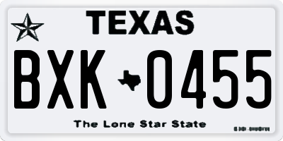 TX license plate BXK0455