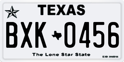 TX license plate BXK0456