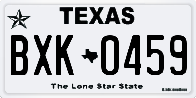 TX license plate BXK0459