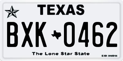 TX license plate BXK0462