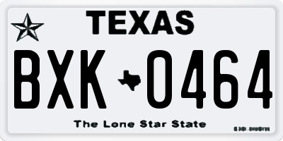 TX license plate BXK0464