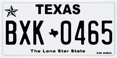 TX license plate BXK0465