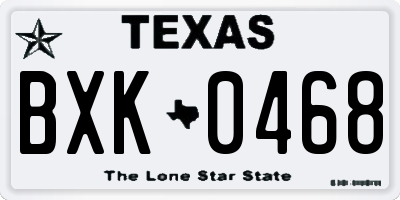 TX license plate BXK0468