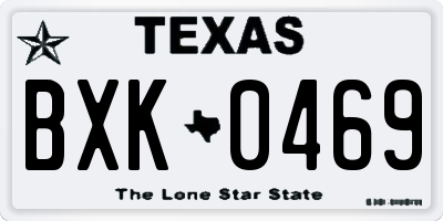 TX license plate BXK0469
