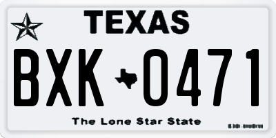 TX license plate BXK0471