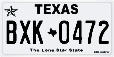 TX license plate BXK0472