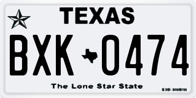 TX license plate BXK0474