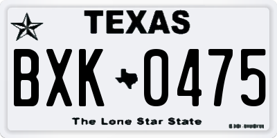TX license plate BXK0475
