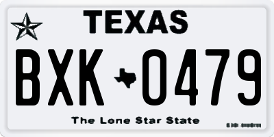 TX license plate BXK0479