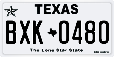 TX license plate BXK0480