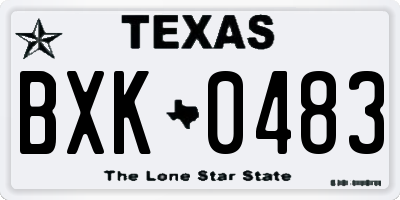 TX license plate BXK0483
