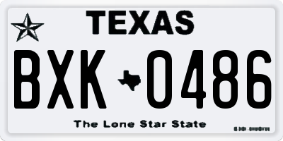 TX license plate BXK0486