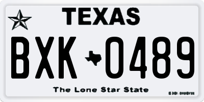 TX license plate BXK0489