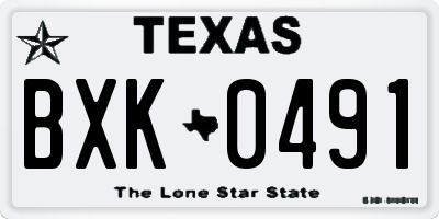 TX license plate BXK0491