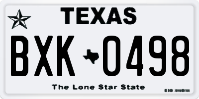 TX license plate BXK0498