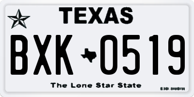 TX license plate BXK0519