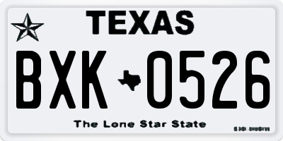 TX license plate BXK0526