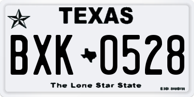 TX license plate BXK0528