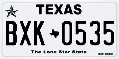TX license plate BXK0535