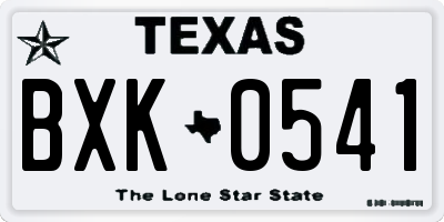 TX license plate BXK0541