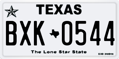 TX license plate BXK0544
