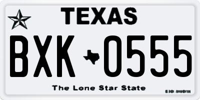 TX license plate BXK0555