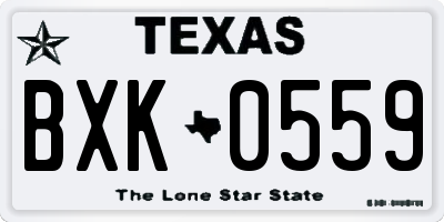 TX license plate BXK0559