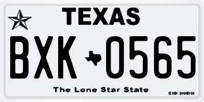 TX license plate BXK0565