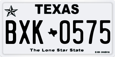TX license plate BXK0575