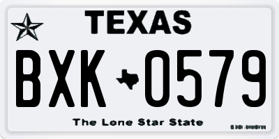 TX license plate BXK0579