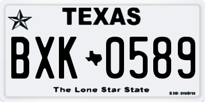 TX license plate BXK0589