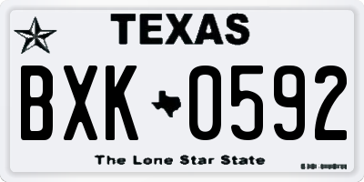 TX license plate BXK0592
