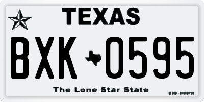 TX license plate BXK0595