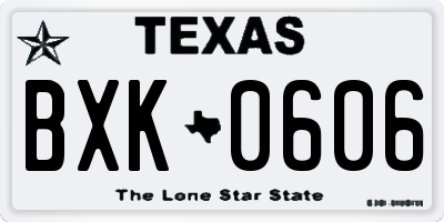 TX license plate BXK0606