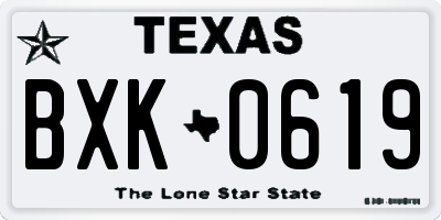 TX license plate BXK0619