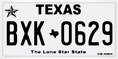 TX license plate BXK0629