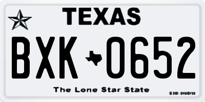 TX license plate BXK0652