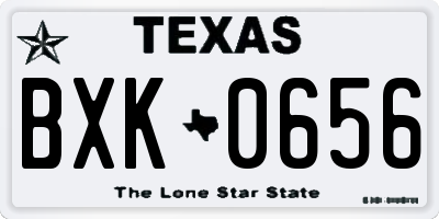 TX license plate BXK0656
