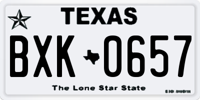 TX license plate BXK0657