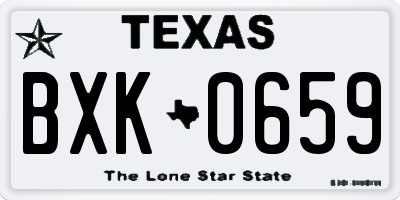 TX license plate BXK0659