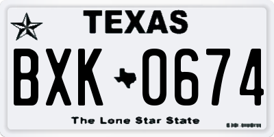 TX license plate BXK0674