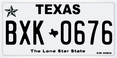 TX license plate BXK0676