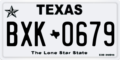 TX license plate BXK0679