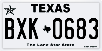 TX license plate BXK0683