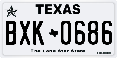 TX license plate BXK0686