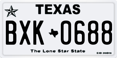 TX license plate BXK0688